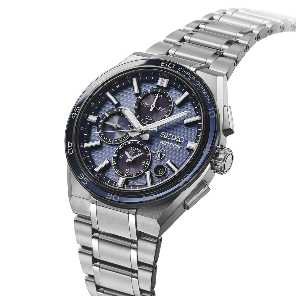 Astron GPS Solar Dual-Time Chronograph in Slate Blue - SSH175J1 - Image 2