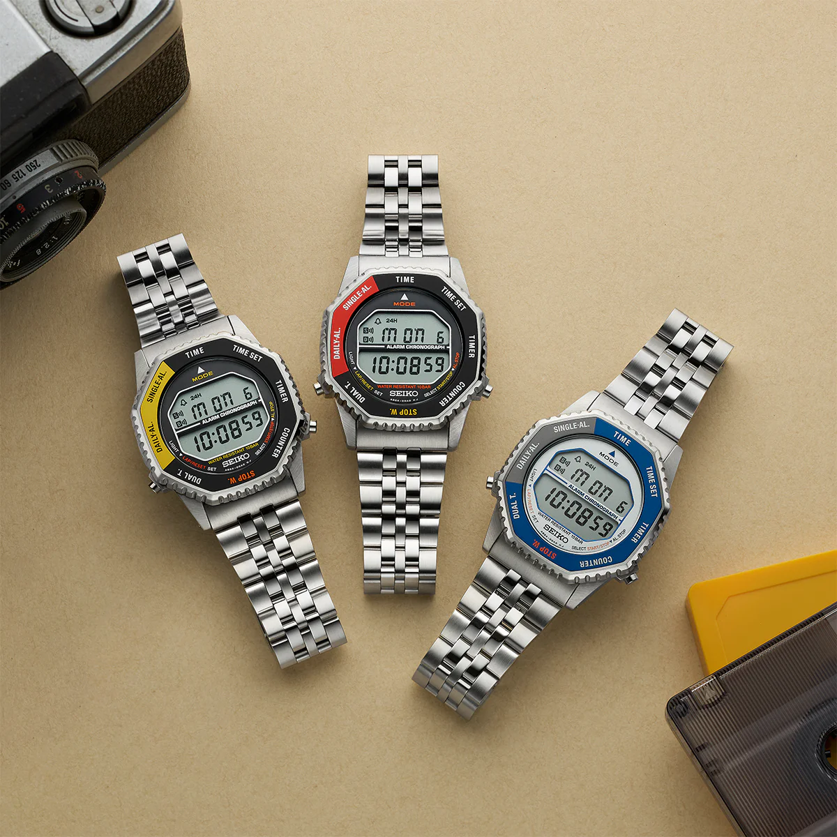 Men’s Digital Quartz Watch in Black & Yellow - SMGG17P1 - Image 3